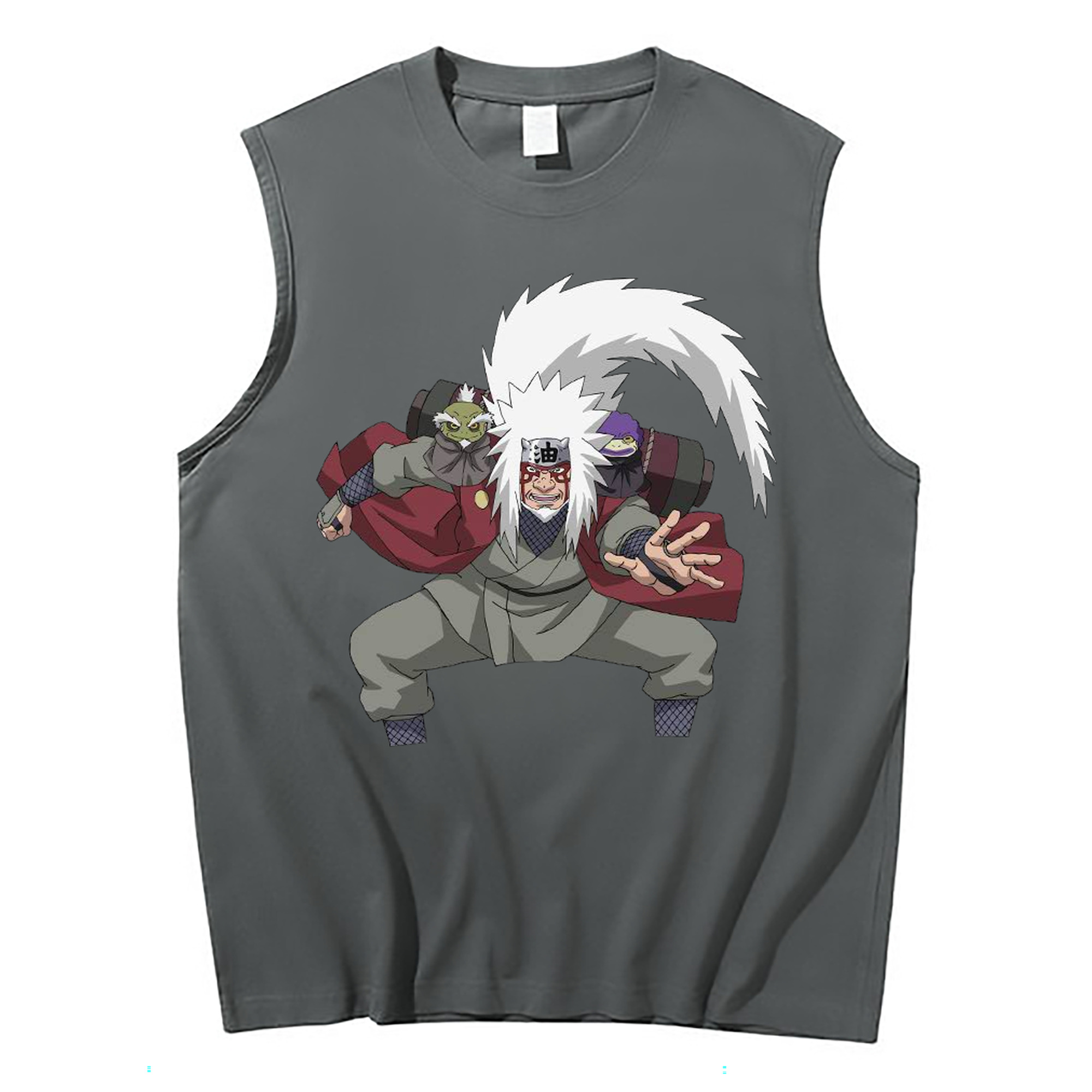 （画像用） NARUTO -ナルト- 自来也（じらいや） Jiraiya コットン100％タンクトップ（フロントプリント）